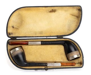A pair of English meerschaum pipe - late 19th early 20th Century, T. Milost