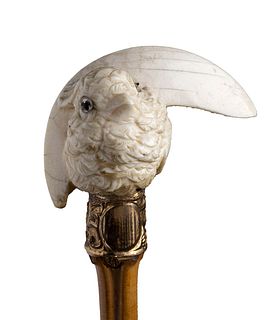 An ivory  mounted walking stick cane - England early 20th Century