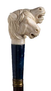 An ivory mounted walking stick cane - French early 20th Century  