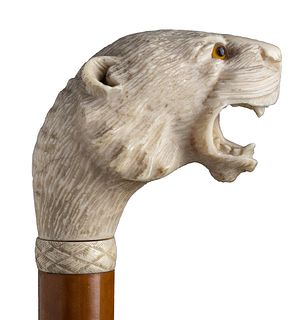 An ivory mounted  walking stick cane - England early 20th Century
