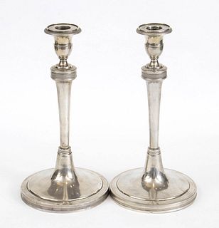 A pair of Italian silver 833/1000 candlesticks - Naples 1824-1832