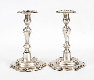 A pair of Italian silver candlesticks - Naples, XVIII secolo