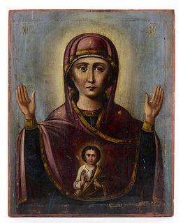 A Russian icon of the Virgin and Child - 19th Century