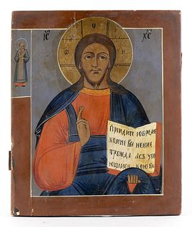 A Russian Icon  of Christ Pantocrator - 19th Century