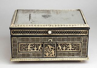 A Russian ivory sewing box - 19th Century