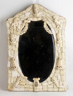 A French ivory mirror - Dieppe, 19th Century