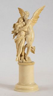 A French ivory figural group of Cupid and Psyche - 19th Century<br>