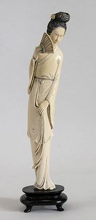 A Chinese ivory carving of a Geisha - early 20th Century
