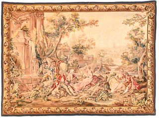 Antique Aubusson Tapestry 4'9'' x 6'3''