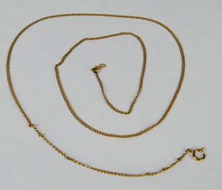 14KT YELLOW GOLD LONG THIN NECKLACE CHAIN