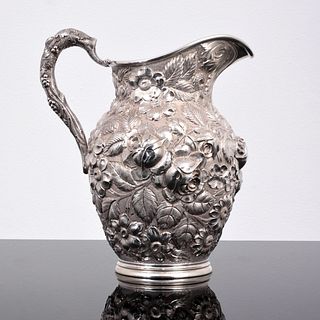 Schofield Sterling Silver Floral Hand Chased & Repousse Pitcher