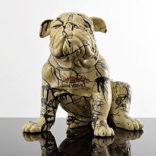 Large Jeff Diamond Versace Couture Bulldog Sculpture, Unique