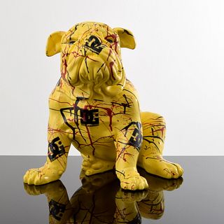 Large Jeff Diamond Dolce & Gabbana Couture Bulldog Sculpture, Unique