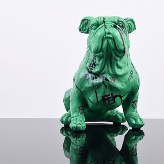 Jeff Diamond Fendi Couture Bulldog Sculpture, Unique