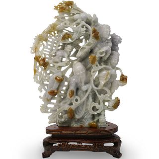 Chinese Hand Carved Jadeite Figural Group