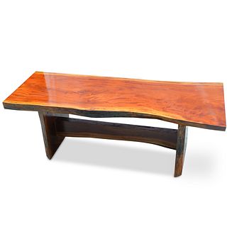 Wood Slab Coffee Table Bench