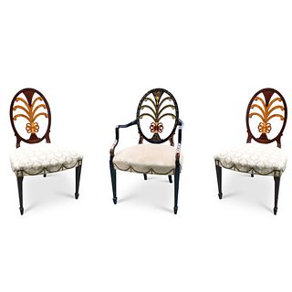 (3 Pc) Karges Lacquered Chairs