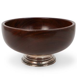 Mid Century Walnut and Sterling Bowl