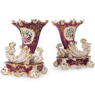 Pair Of Jacob Petit Porcelain Vases