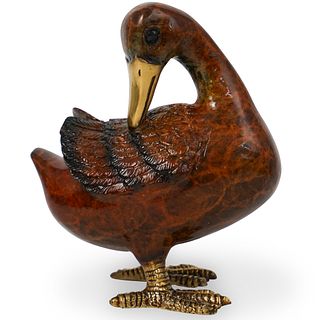 J. Moigniez Polychrome Bronze Duck