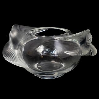 Lalique Crystal Bird Vase
