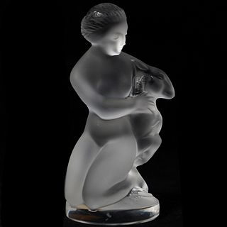 Lalique Crystal Figurine Holding Sheep