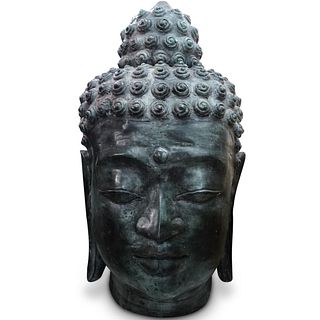 Monumental Bronze Buddha Head