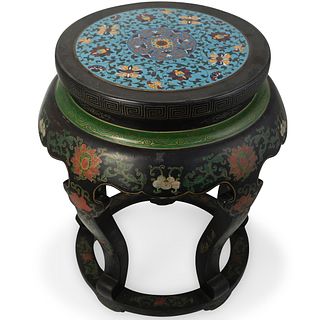 Chinese Cloisonne Drum Stool