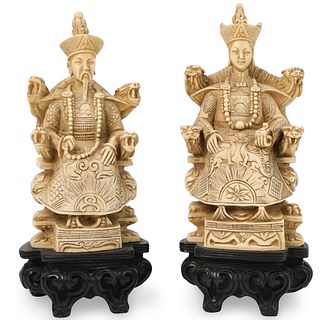(2 Pc) Chinese Carved Figurines