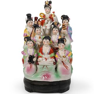 Chinese Multiple Figural Porcelain Statue