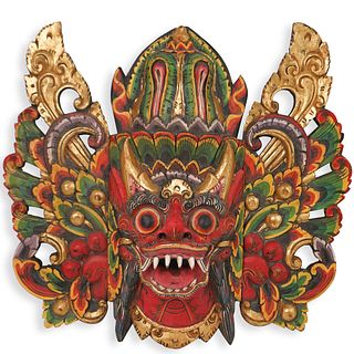 Polychrome Carved Indonesian Mask