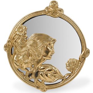 Art Nouveau Brass Mirror