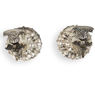 Pair Of Wall Mounted Silver Sconce