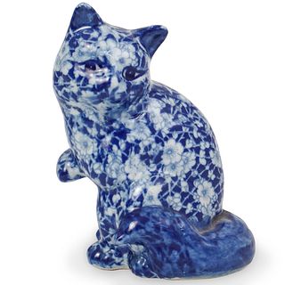 Porcelain Blue & White Cat