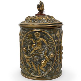 Antique Brass Repousse Humidor