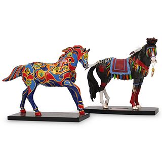 (2 Pc) Painted Pony & Horse Statues