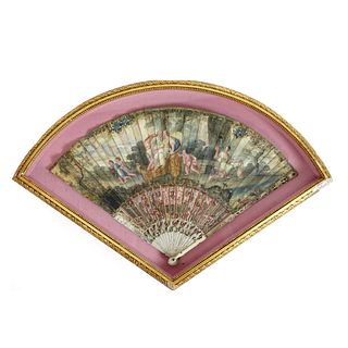 Antique European School Folding Fan