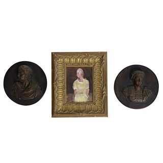 Small Portrait and Two Plaques