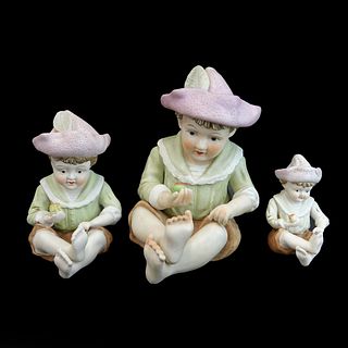 Three (3) Vintage Bisque Porcelain Figurines