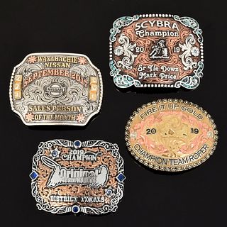 4 Large Benchmark Western Trophy Belt Buckles