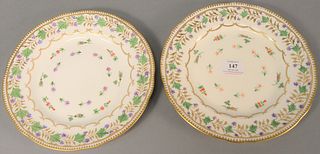 Set of fourteen Gilman Collamore porcelain luncheon plates, dia. 9 1/4".