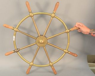 Brass Ships Wheel, Brown Bros. & Co., dia. 31".