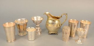 Silver lot to include creamer, cups, etc. t.oz. 22.9.
