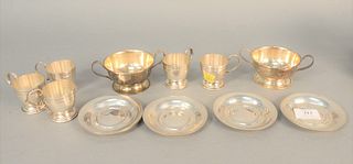 Group of sterling silver to include sterling liners for cups, saucers, etc. 26 t.oz.