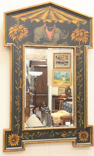 Bob Christian for Guild Master decorative mirror with saddled rhinoceros, ht. 48", wd. 30 1/2".