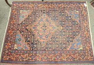 Four Oriental throw rugs, 3' 6" x 4' 6", 2' 8" x 4' 9", 9' x 1' 5" and 2' 2" x 2' 6".