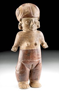 Important Large Chorrera Pottery Standing Female Figure