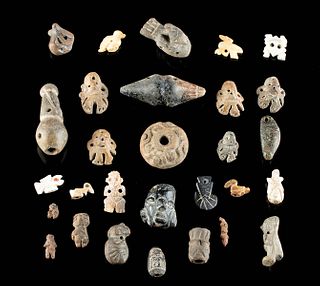 29 Pre-Columbian Shell & Pottery Amulets & Pendants
