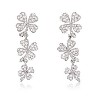 Four Leaf Clover Diamond Earrings