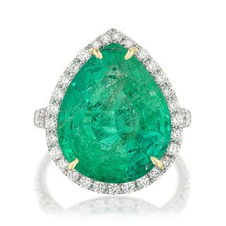 8.95-Carat Colombian Emerald and Diamond Ring